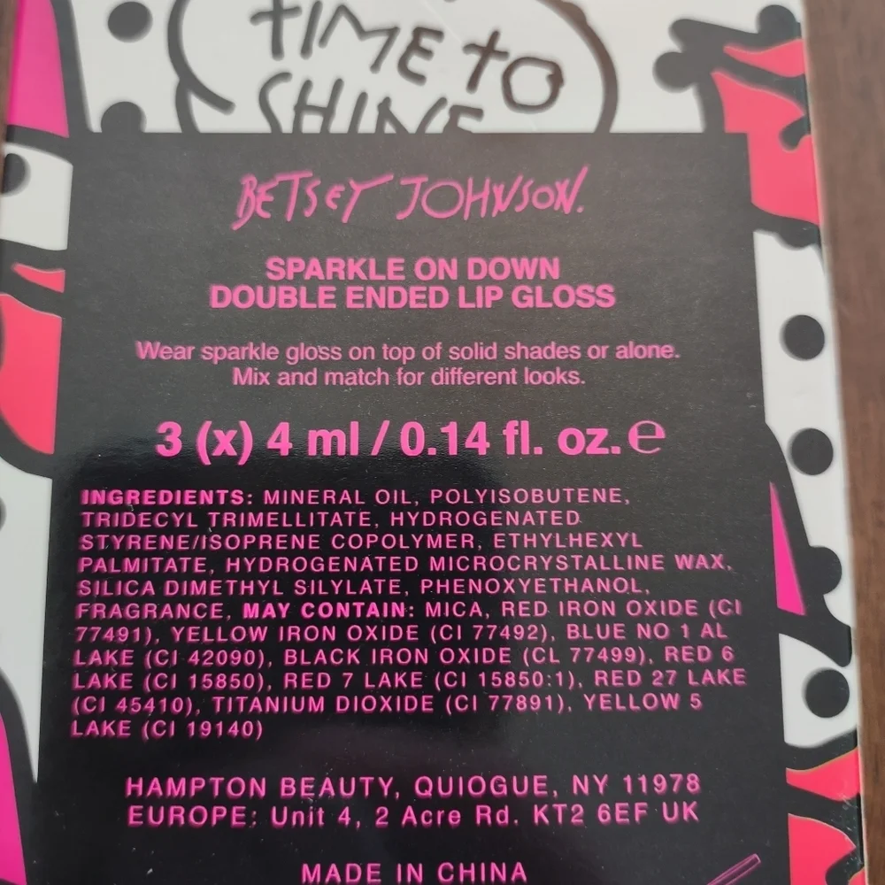NWT Betsey Johnson Sparkle on Down lip gloss